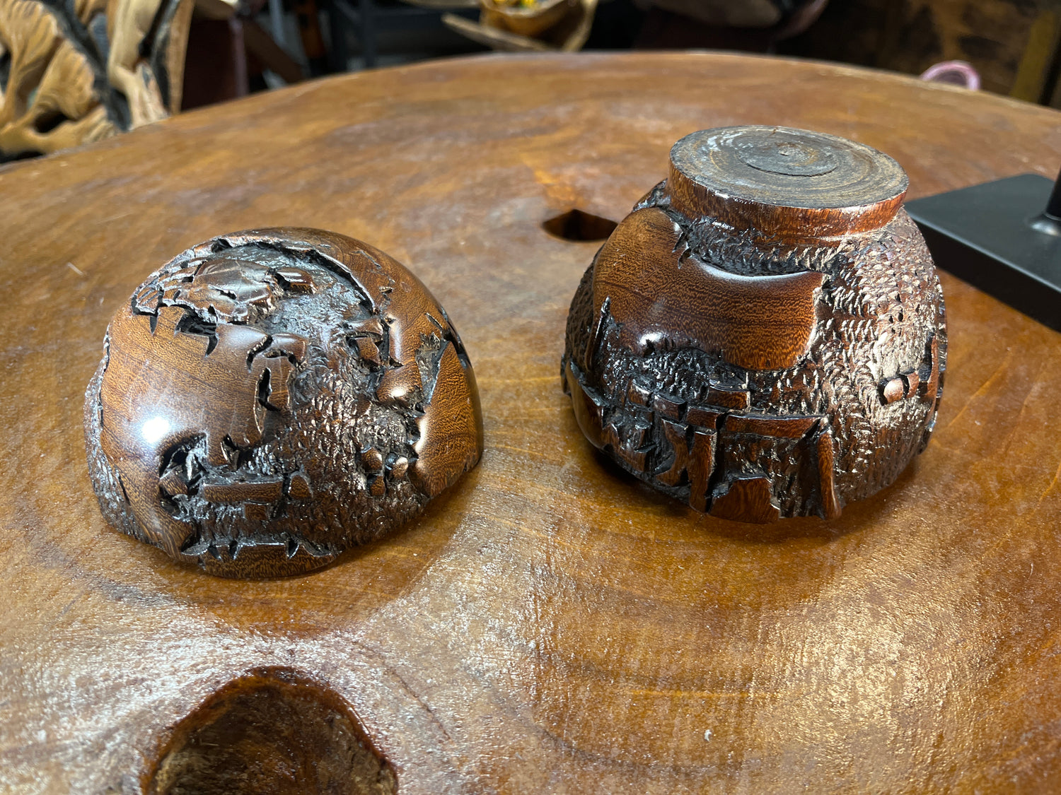 Carved Globe Jewellery Container