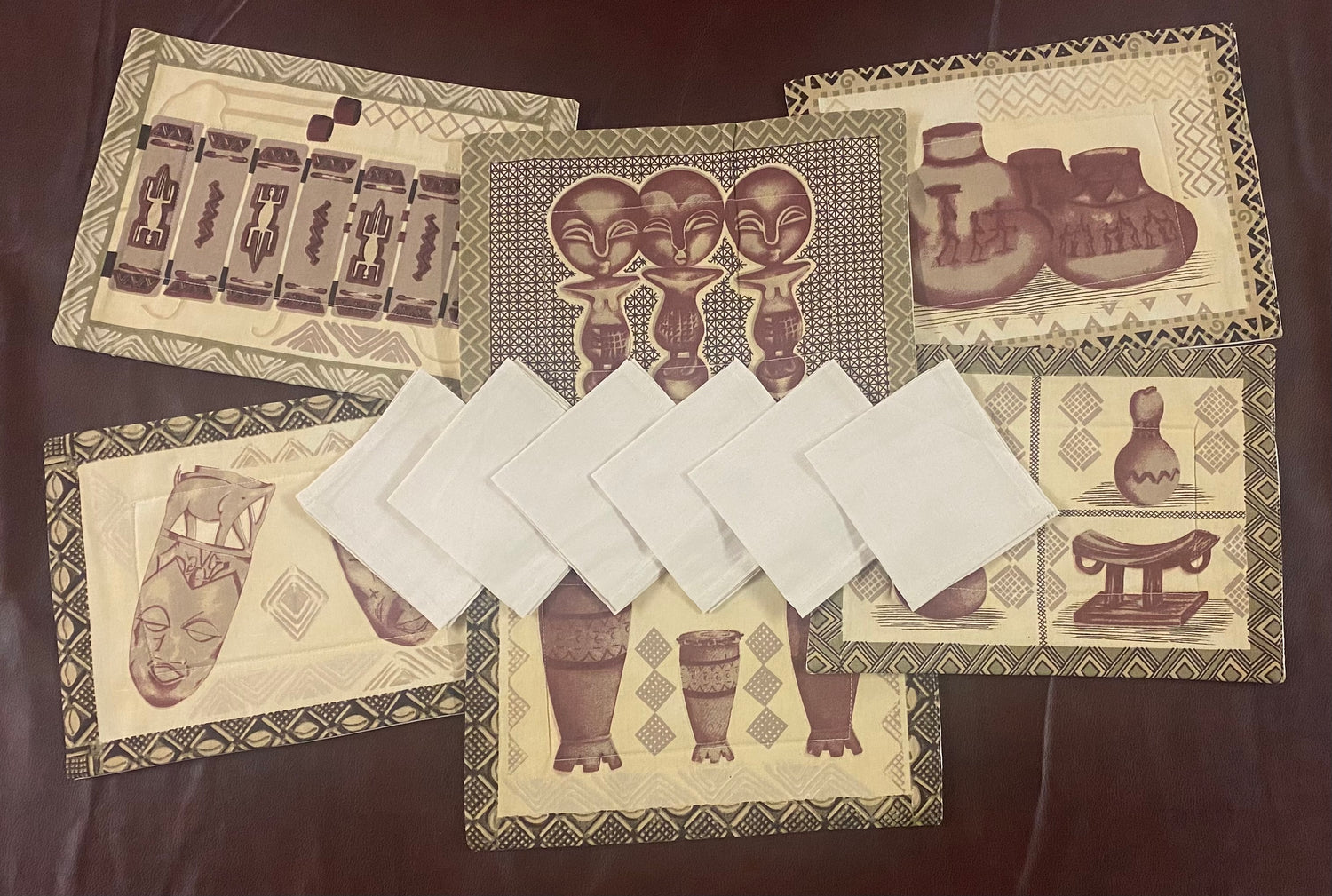 Village Painted Placemats with Serviettes