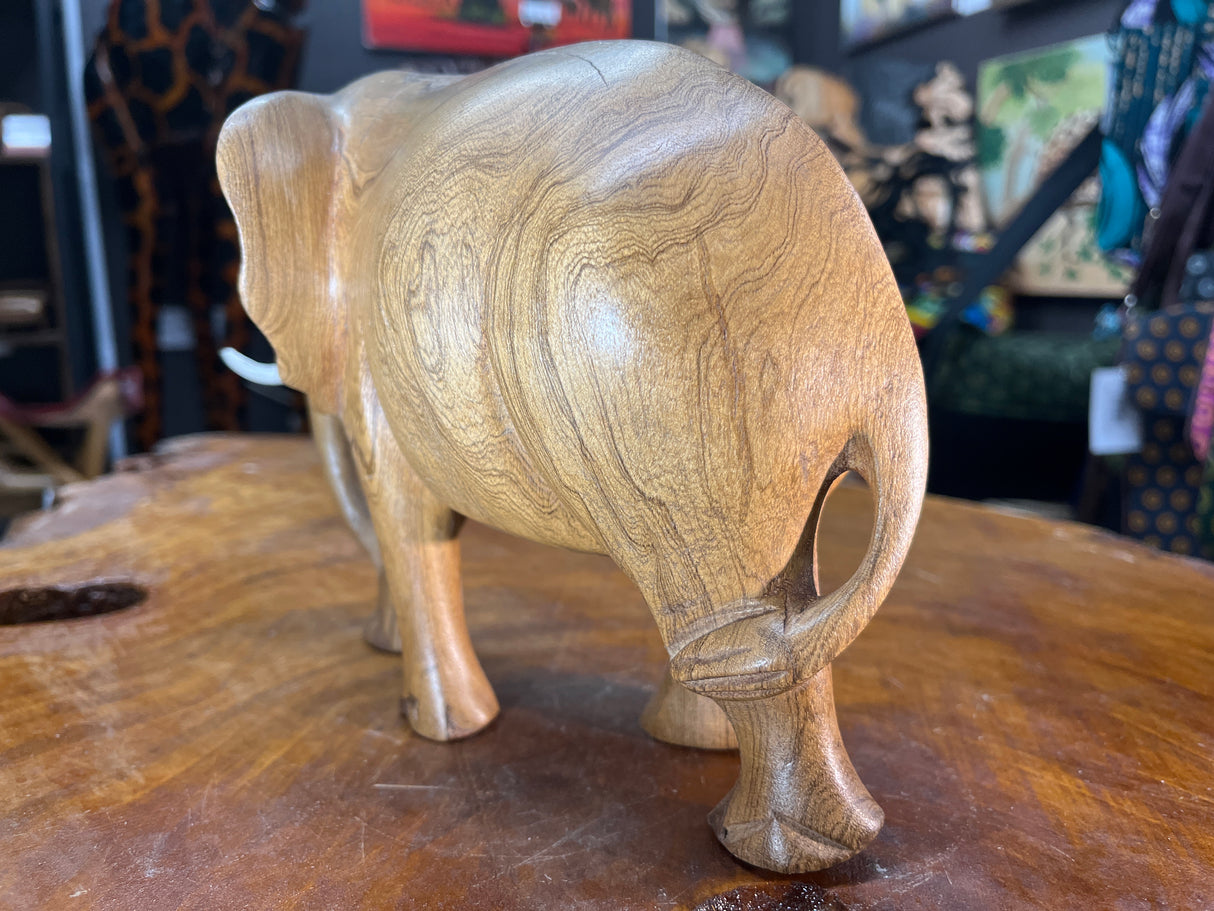 Beautifully Grained Hand Carved Elephant
