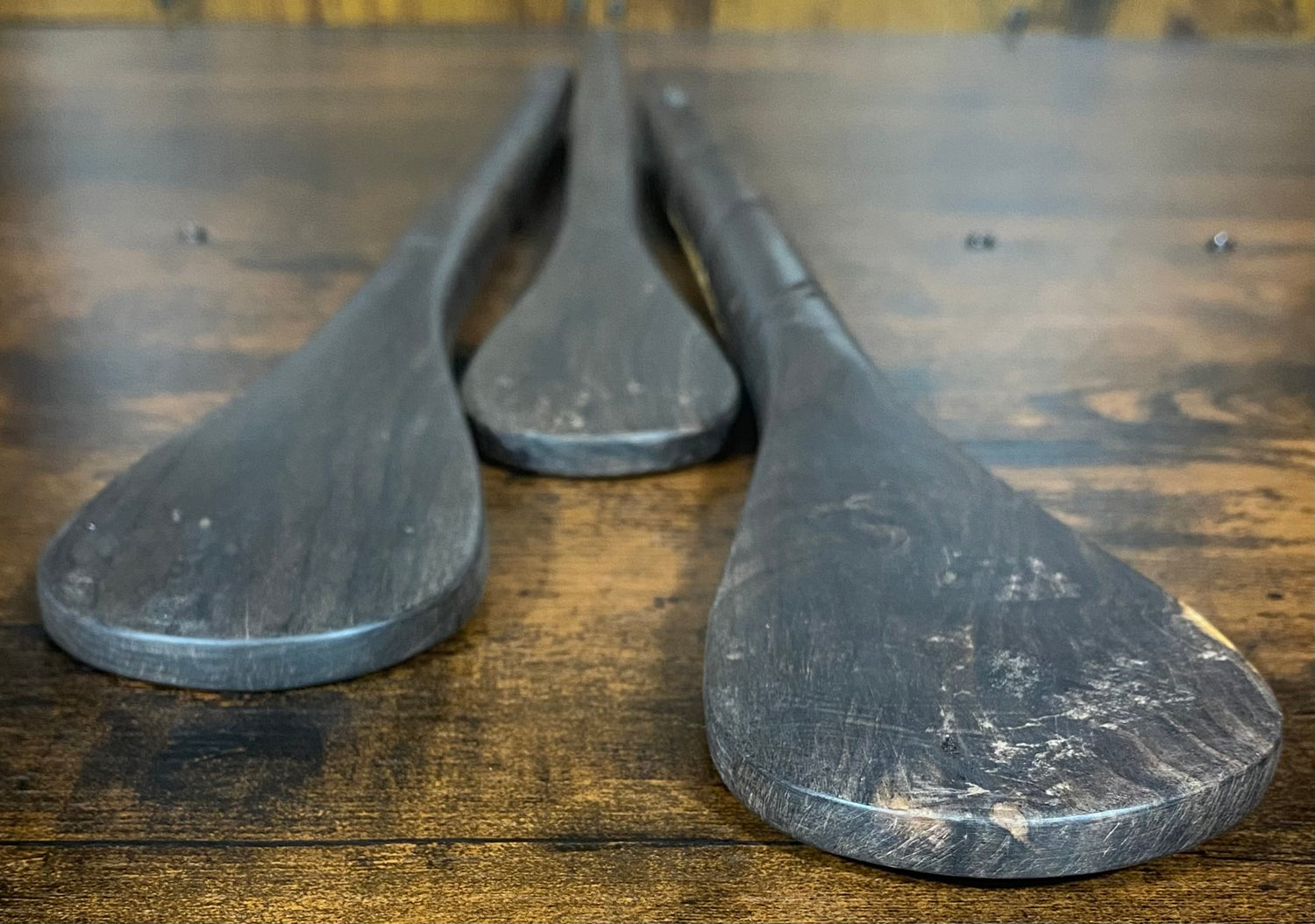 Hand Carved Ebony Flat Serving Spoons