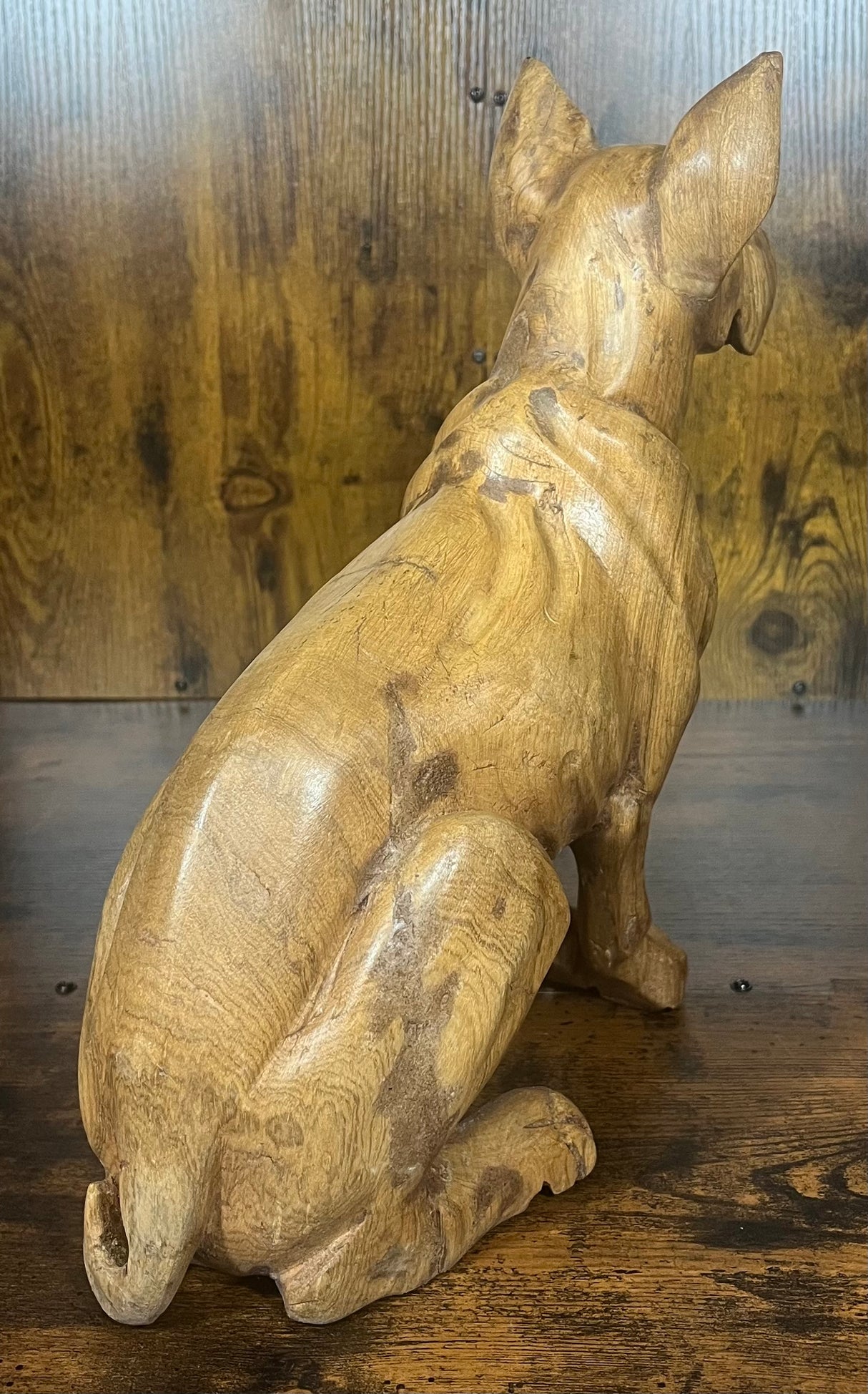 Mahogany Standing Dog Display Piece