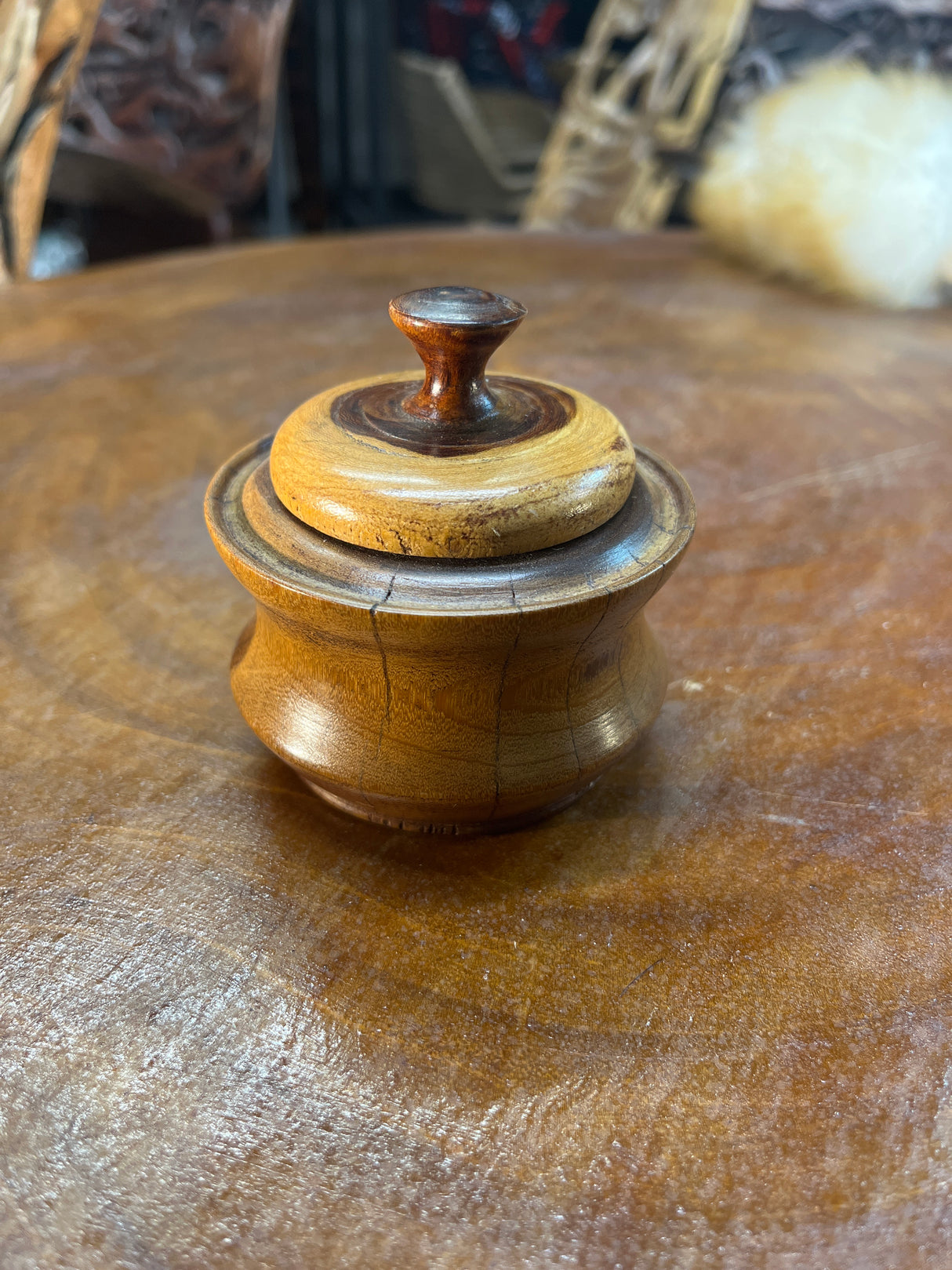 Small Handmade wooden Storage Pot