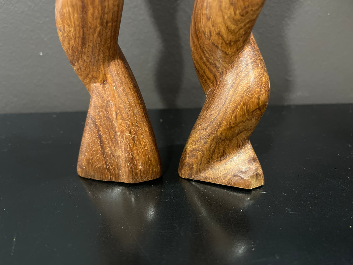 African Hand Carved Male and Female Abstract Piece