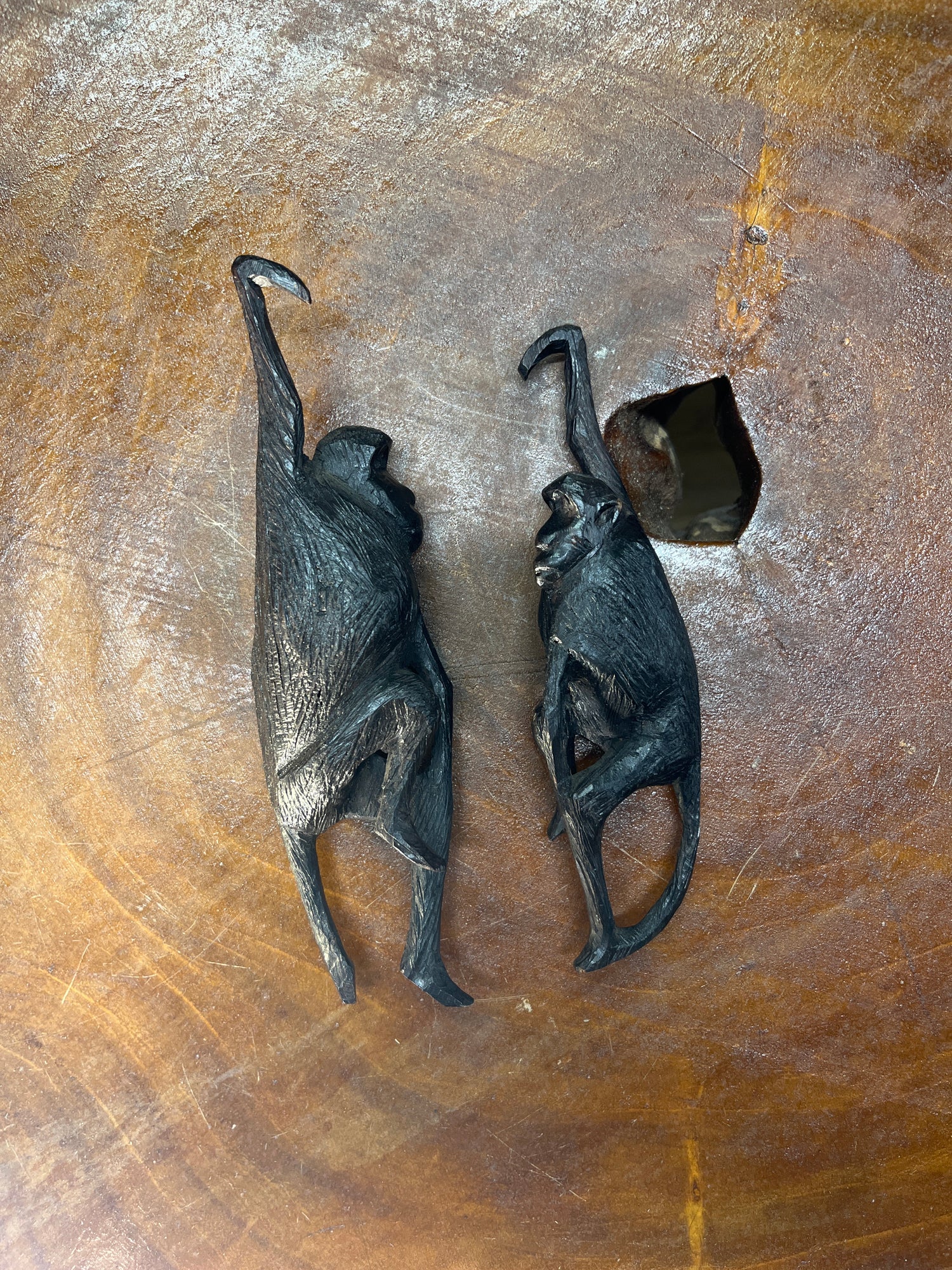 Hanging Monkeys Ebony Hand Carved