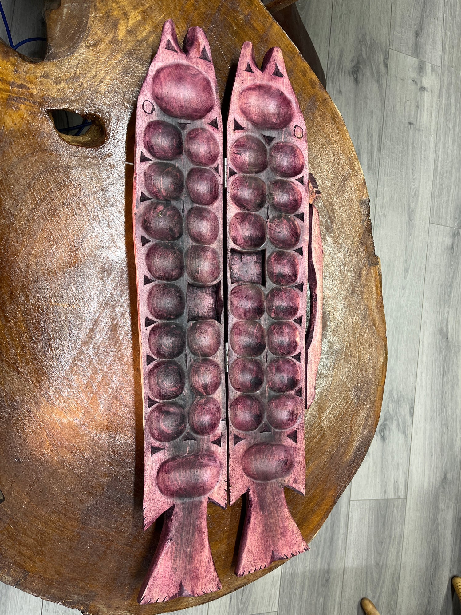 Fish Shaped Hand Carved Bawo Game