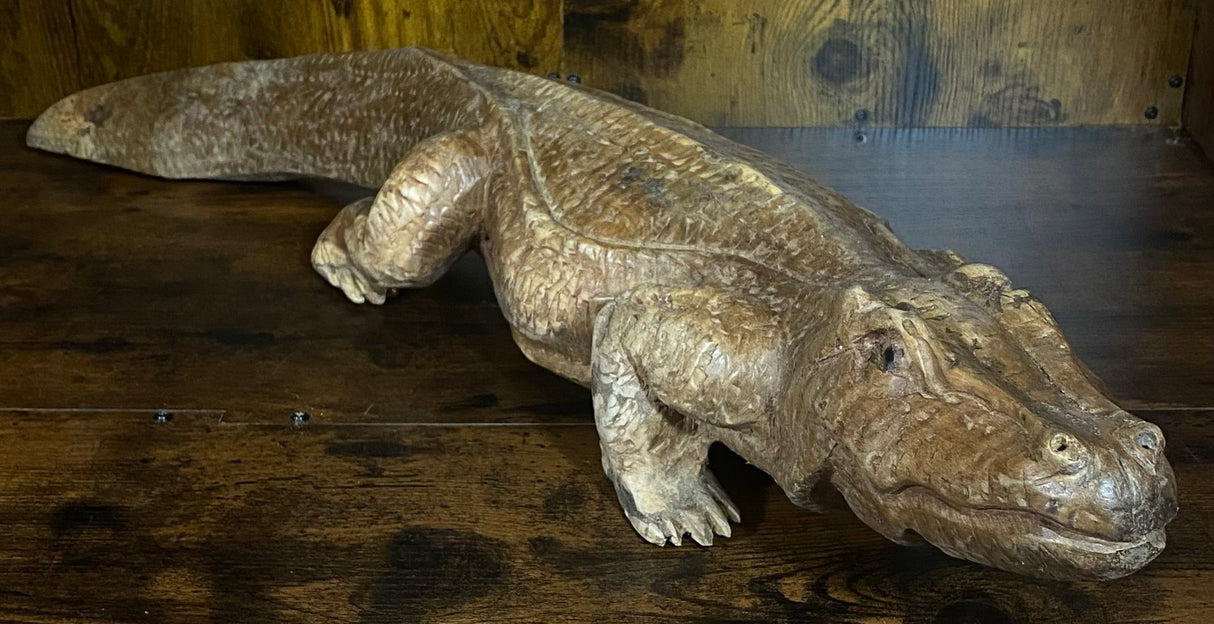 Hand Carved Mahogany Satisfied Komodo