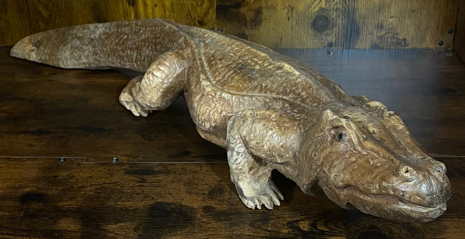 Hand Carved Mahogany Satisfied Komodo