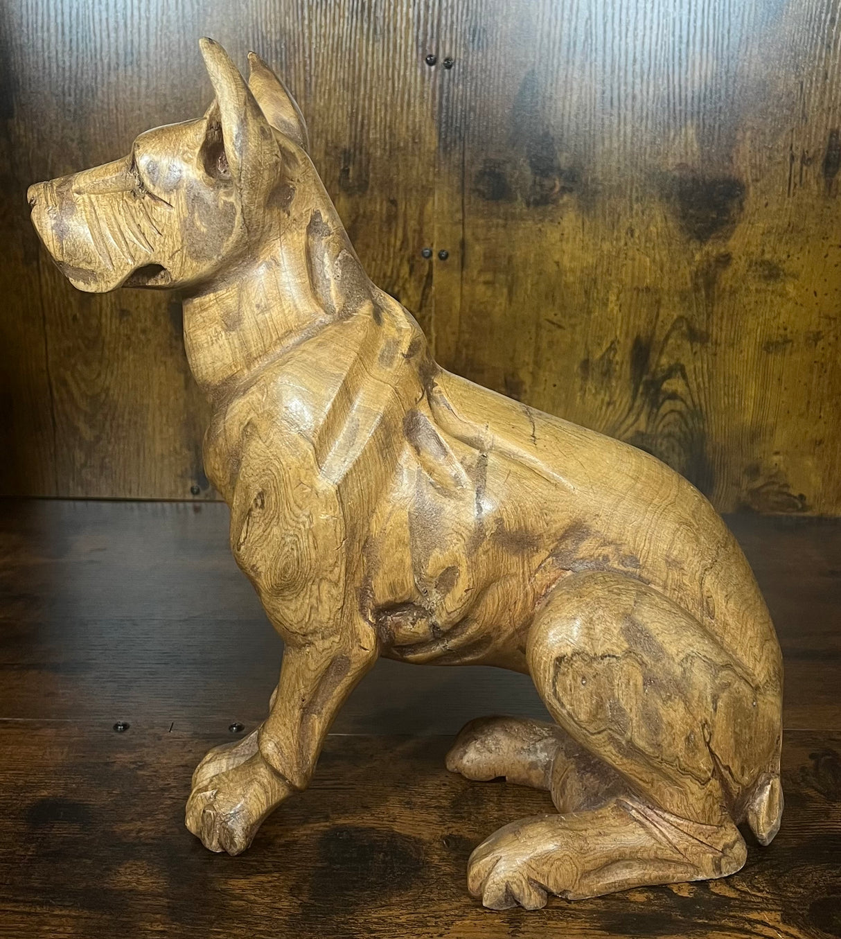 Mahogany Standing Dog Display Piece