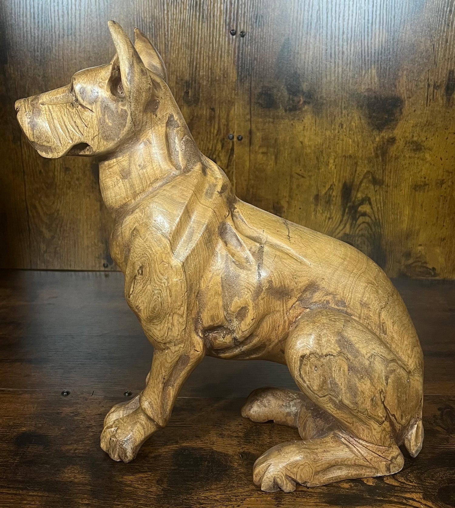 Mahogany Standing Dog Display Piece