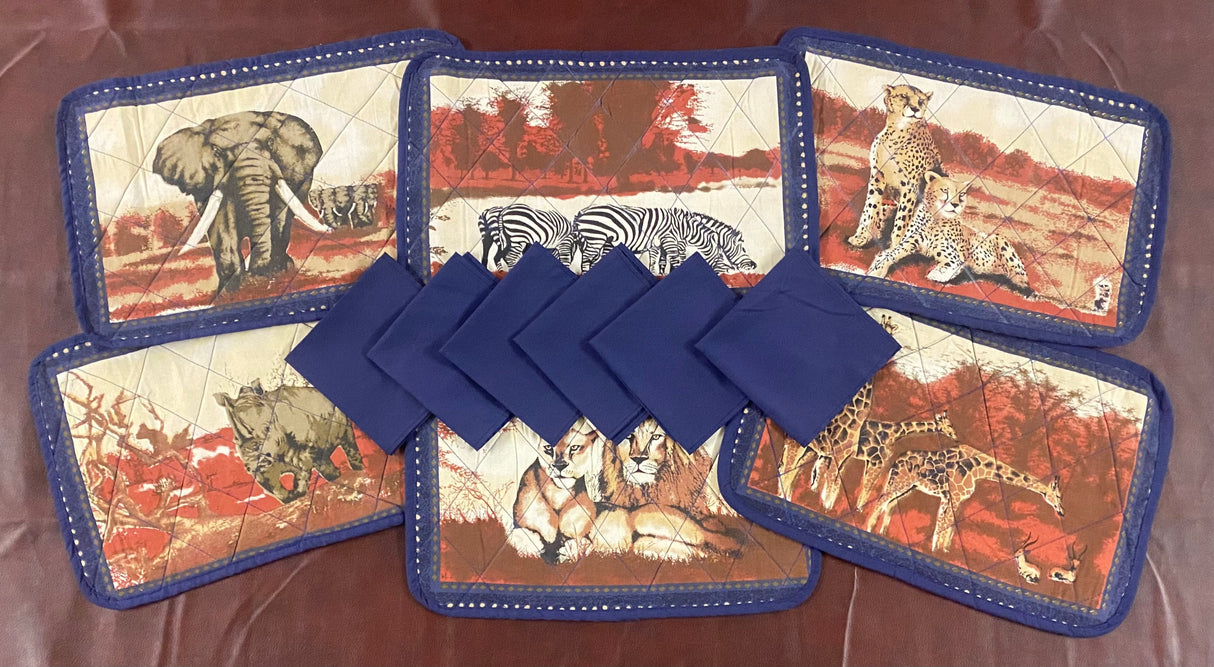 Animal Painted Placemats with Serviettes