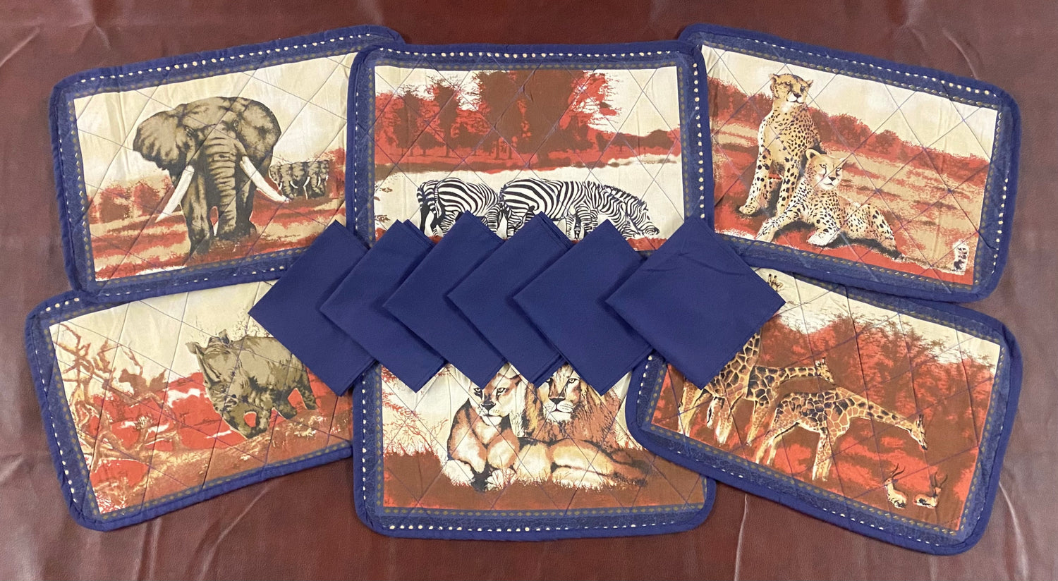 Animal Painted Placemats with Serviettes