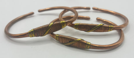 Gold Wired Copper Bangles