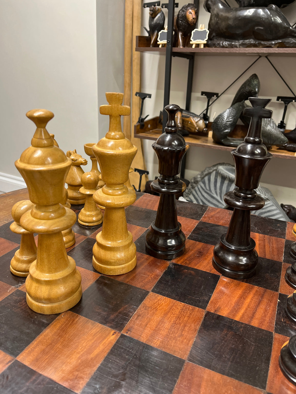 Large Handmade Malawian Chess Board With Pieces