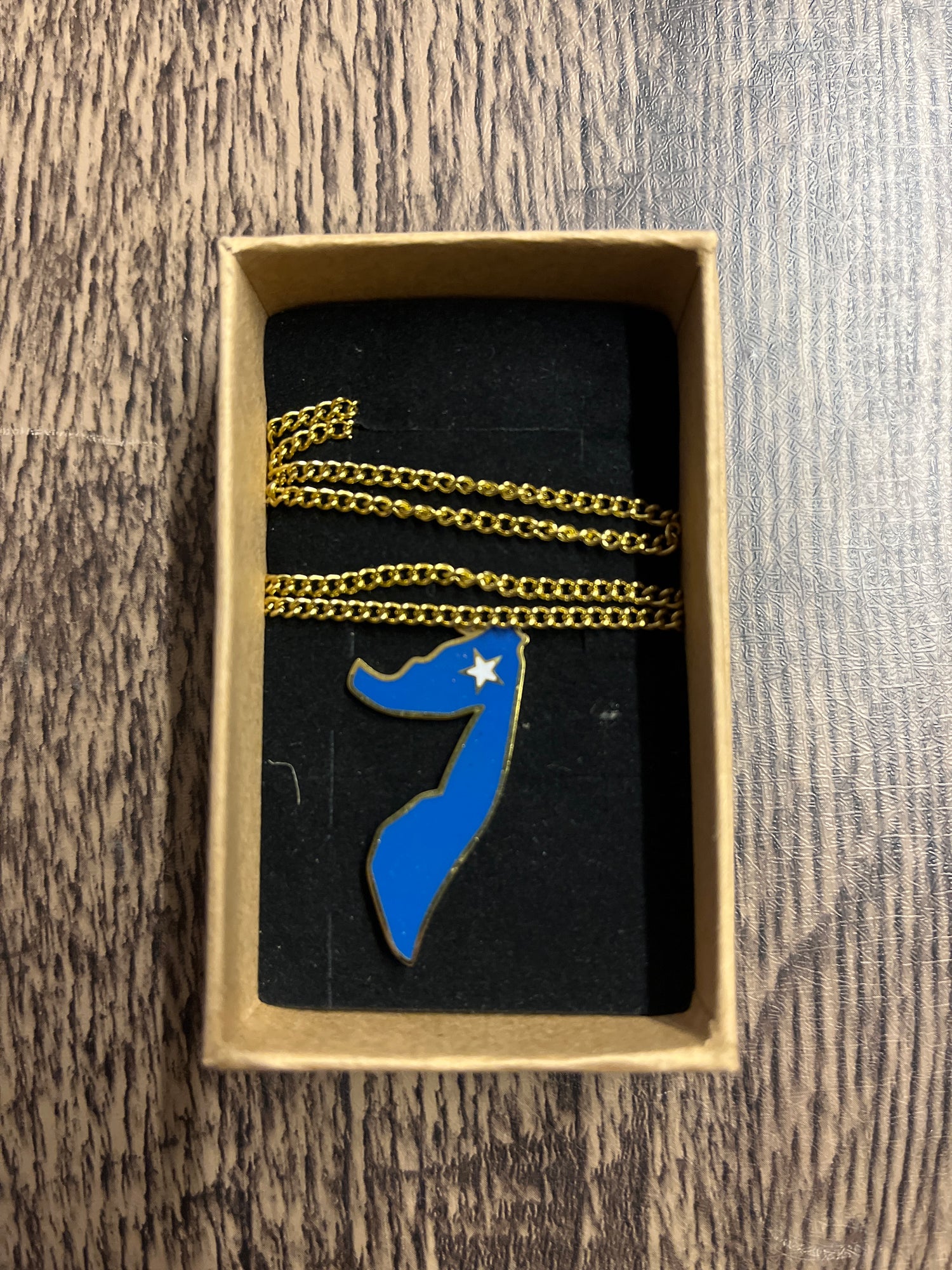 National Flag Country Shape Gold Necklace 60cm Chain