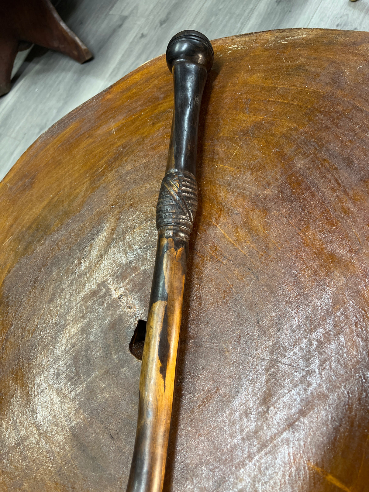 Natural Looking Walking Stick Polished Ebony Malawi