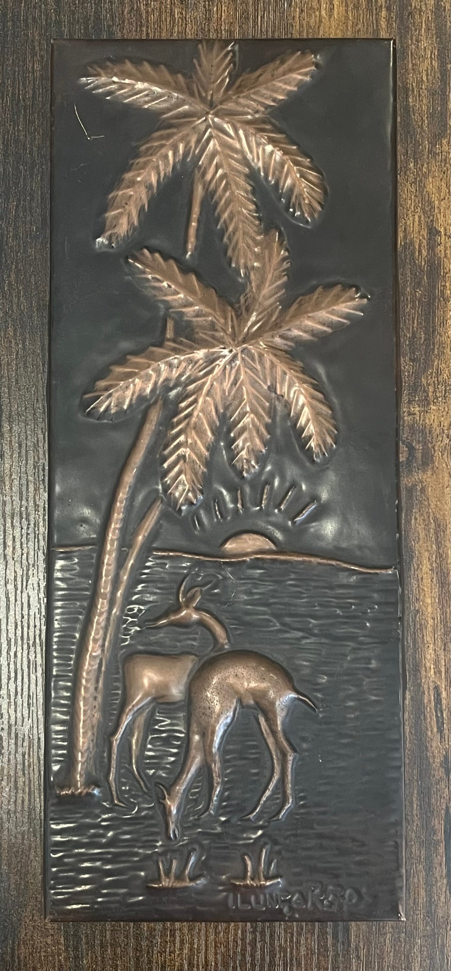 Vintage African Tribal Copper Wall Plaque