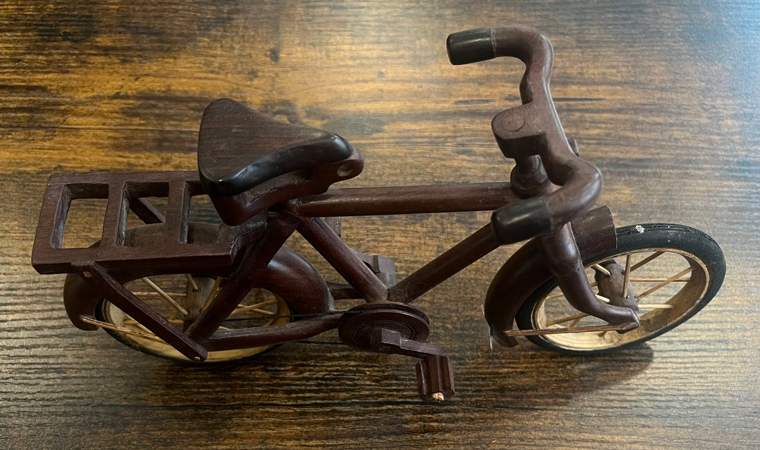 Intricate Moving Wooden Bicycle