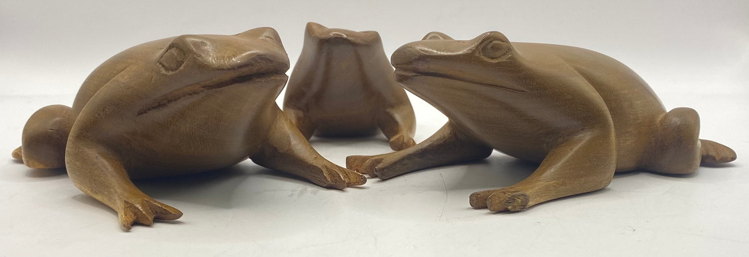 Mahogany Hand Carved Frog