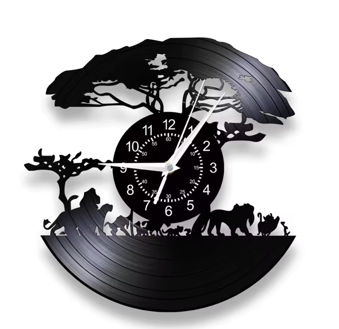 African Reclaimed Vinyl Record Clock