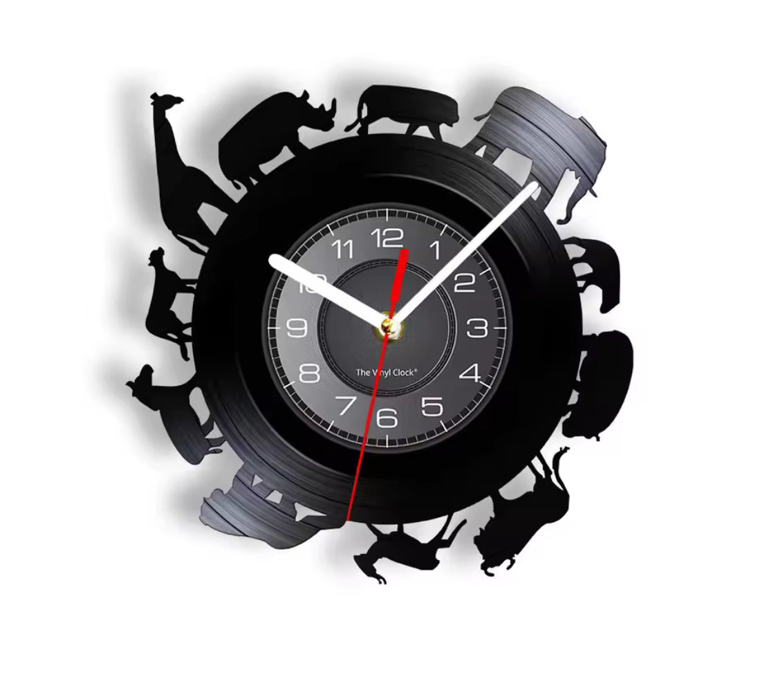 African Reclaimed Vinyl Record Clock