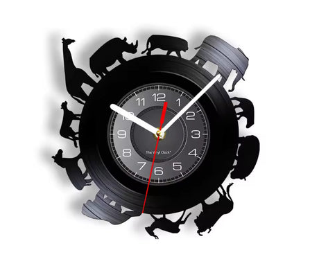 African Reclaimed Vinyl Record Clock
