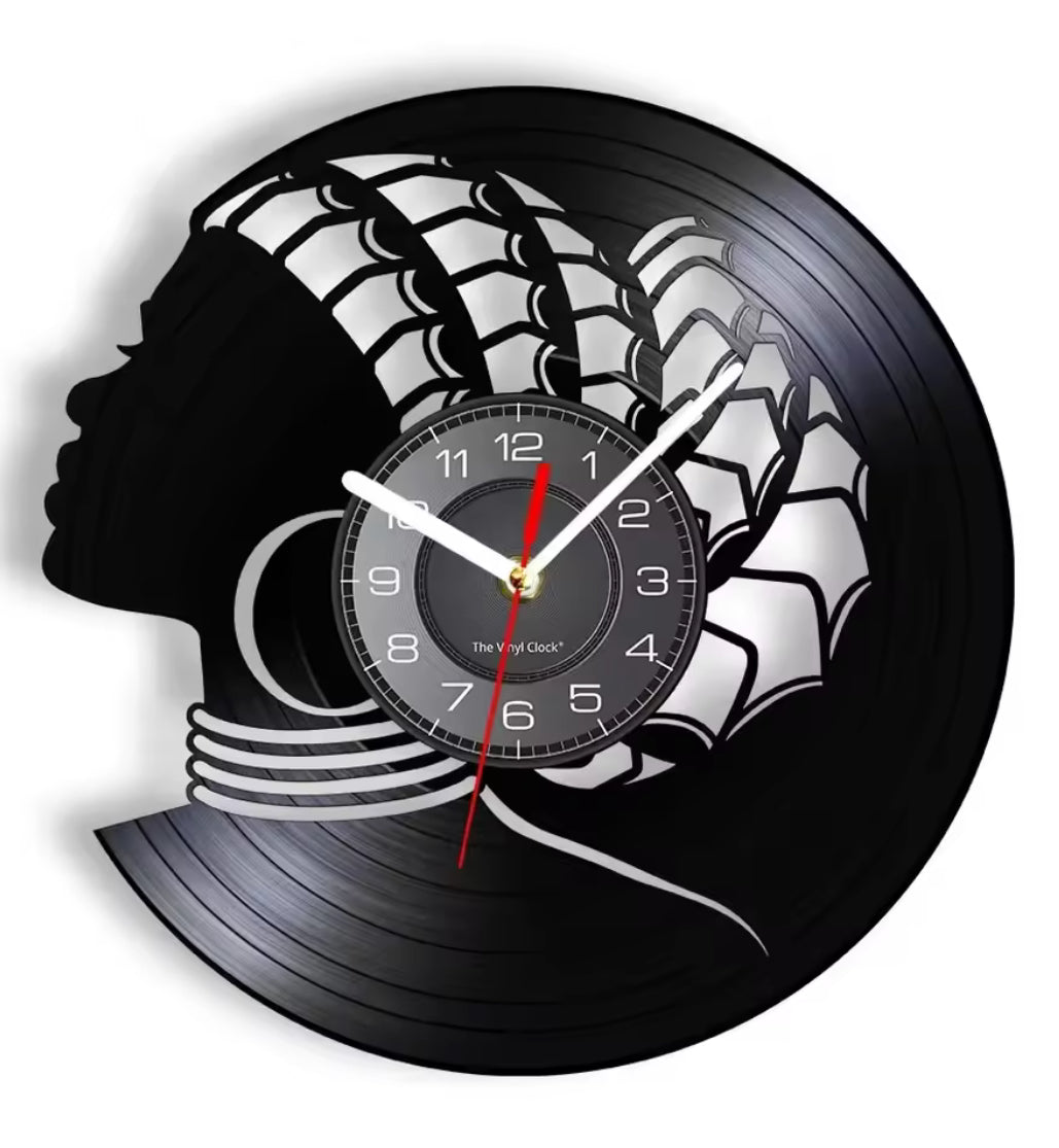 African Reclaimed Vinyl Record Clock