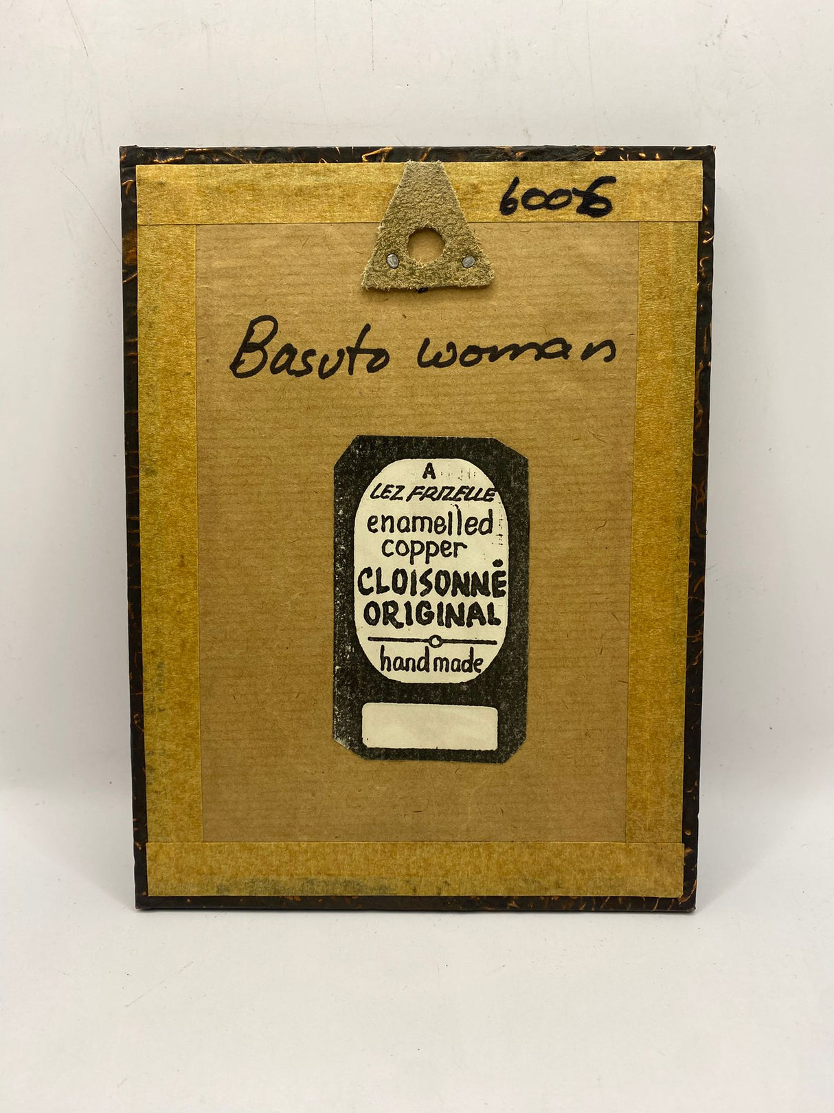 African Framed Basuto Woman in Cloisonné enamelled Copper and Colour