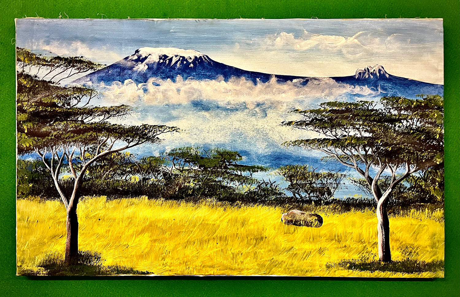Acrylic Painting On Cloth - 'A Kili Backdrop'