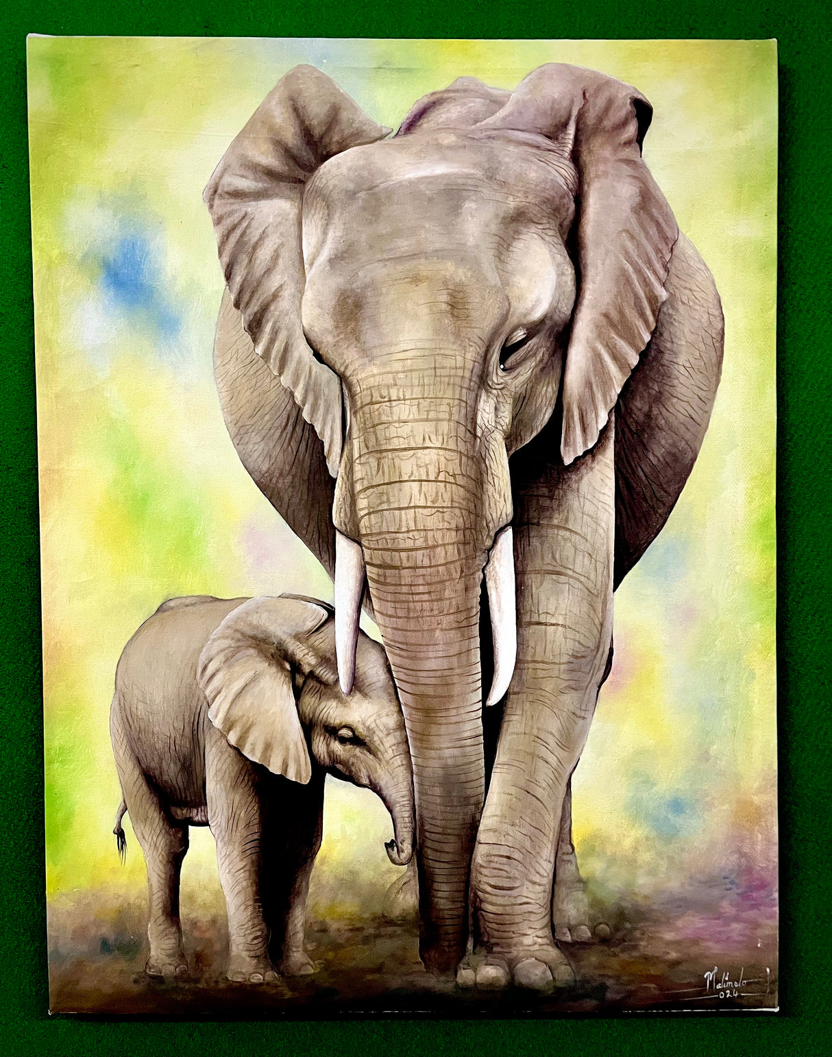 Acrylic Painting On Canvas - 'In the Shade of Mother'