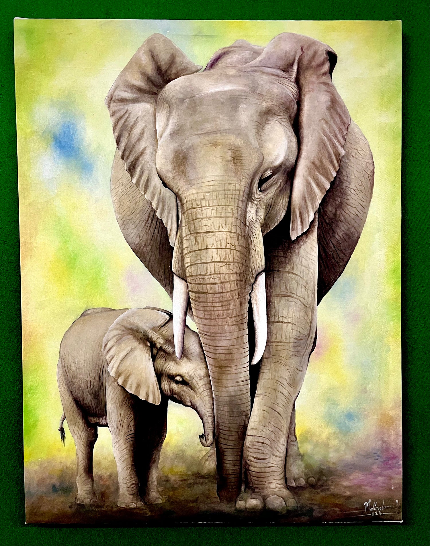 Acrylic Painting On Canvas - 'In the Shade of Mother'