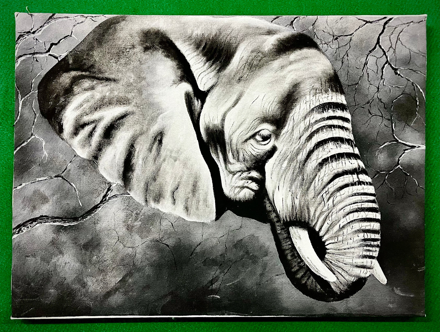 Acrylic Painting On Canvas - 'Old and Grey'