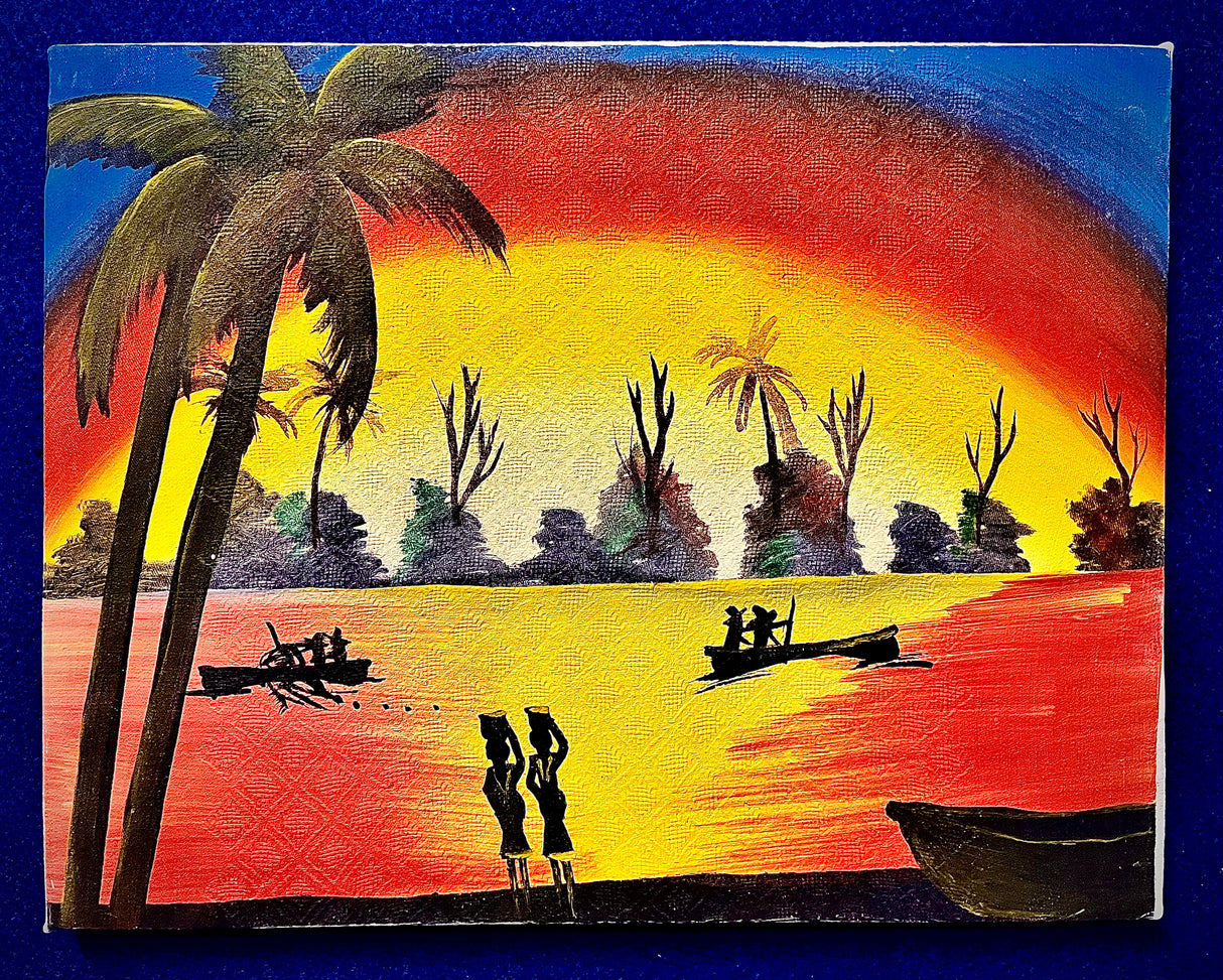 Acrylic Painting On Canvas - 'The Red Lake'