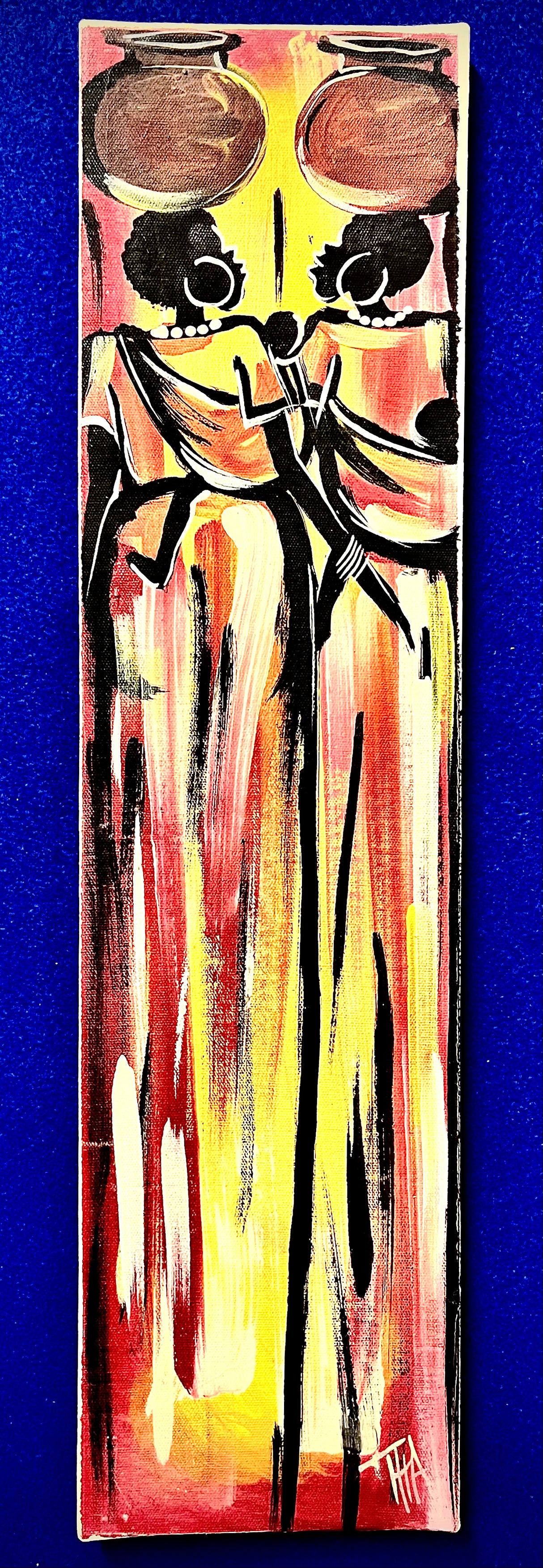 Acrylic Painting On Canvas - 'Working, Mothering, and Conversing'