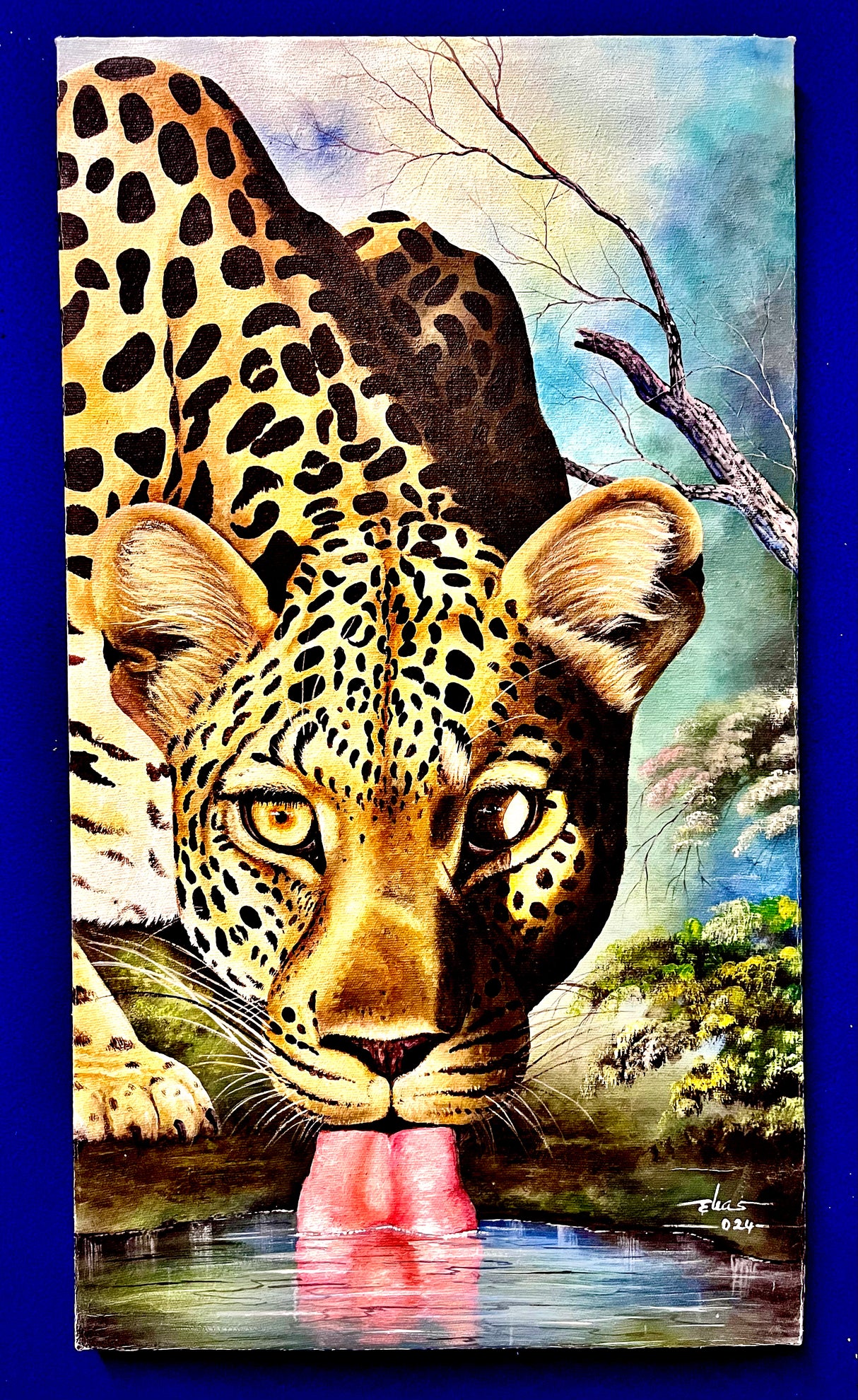 Acrylic Painting On Canvas - 'A Silent Watcher'