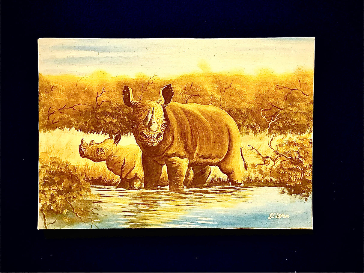 Acrylic Painting On Canvas - 'A Protective Mother'