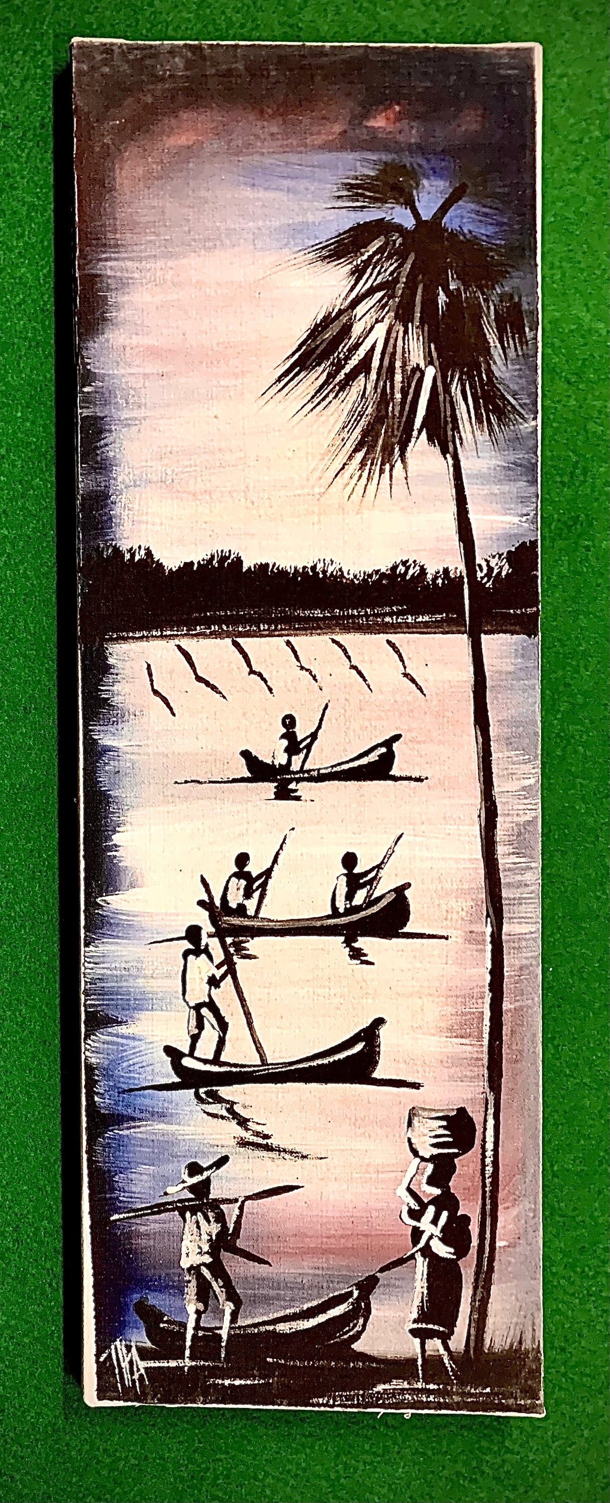 Acrylic Painting On Cloth - 'First Day At The Lake'