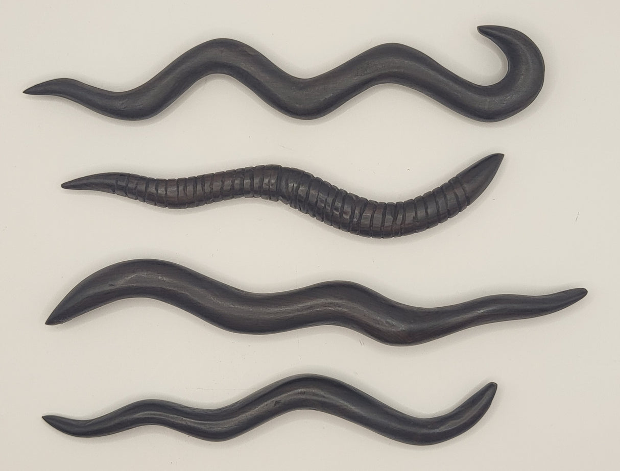 Ebony Hand Carved Worms