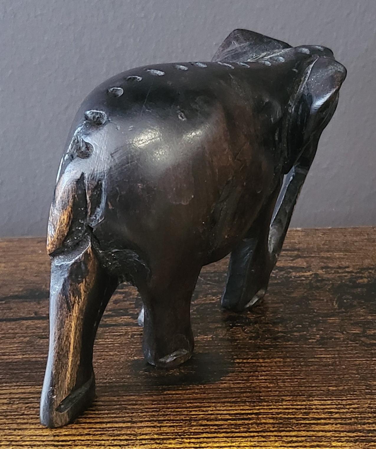 Small Ebony Standing Elephant