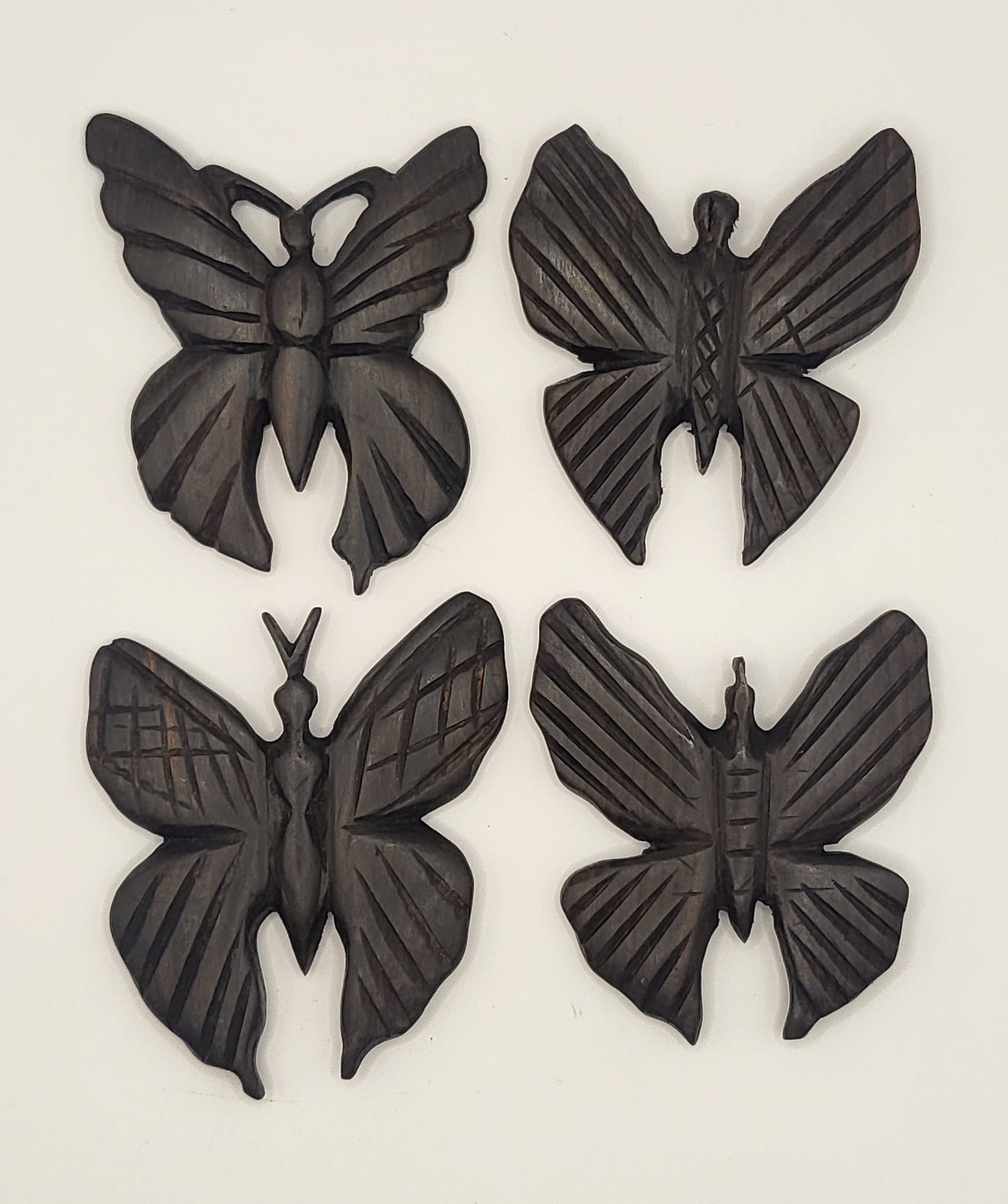 Ebony Hand Carved Butterflies