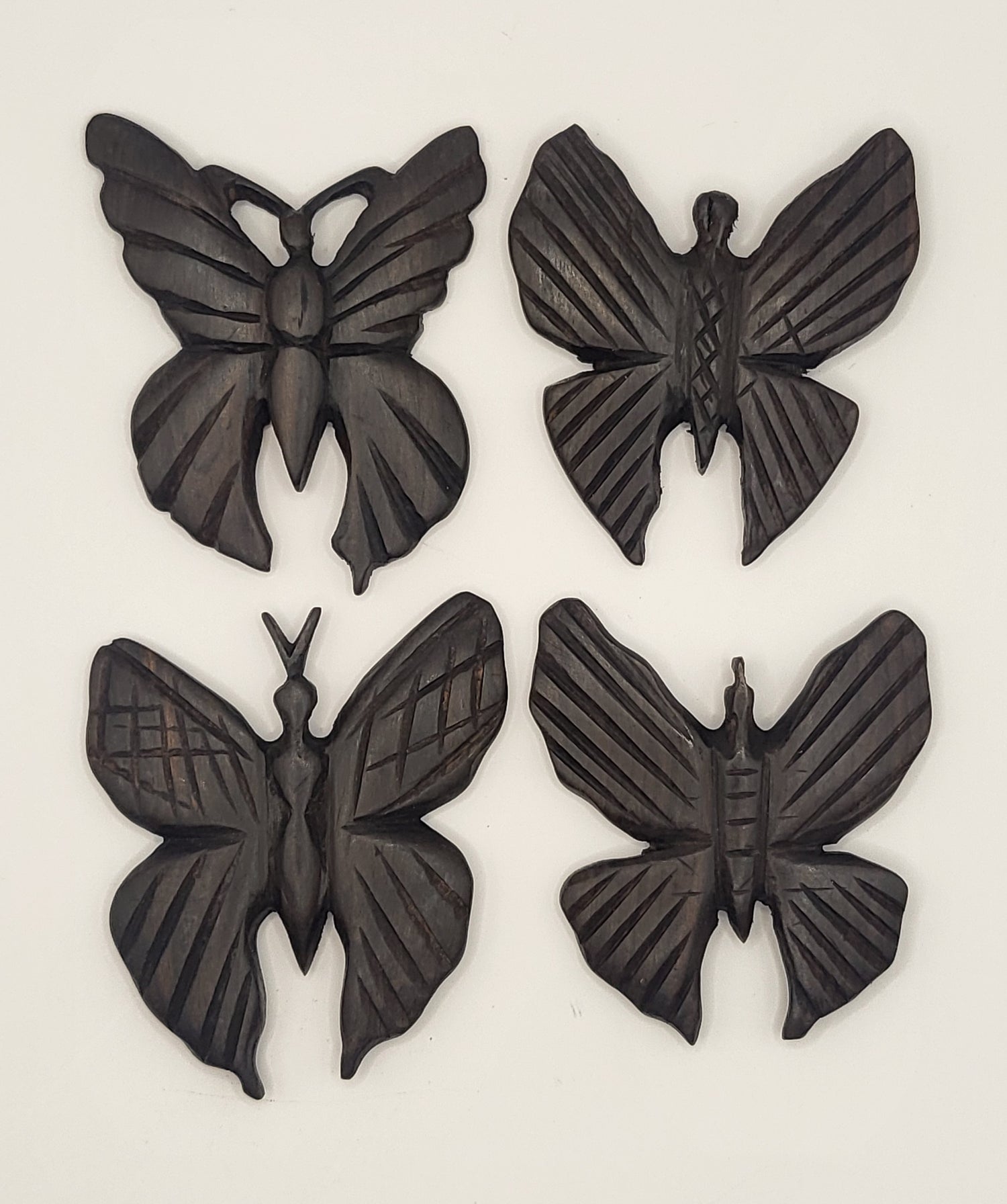 Ebony Hand Carved Butterflies