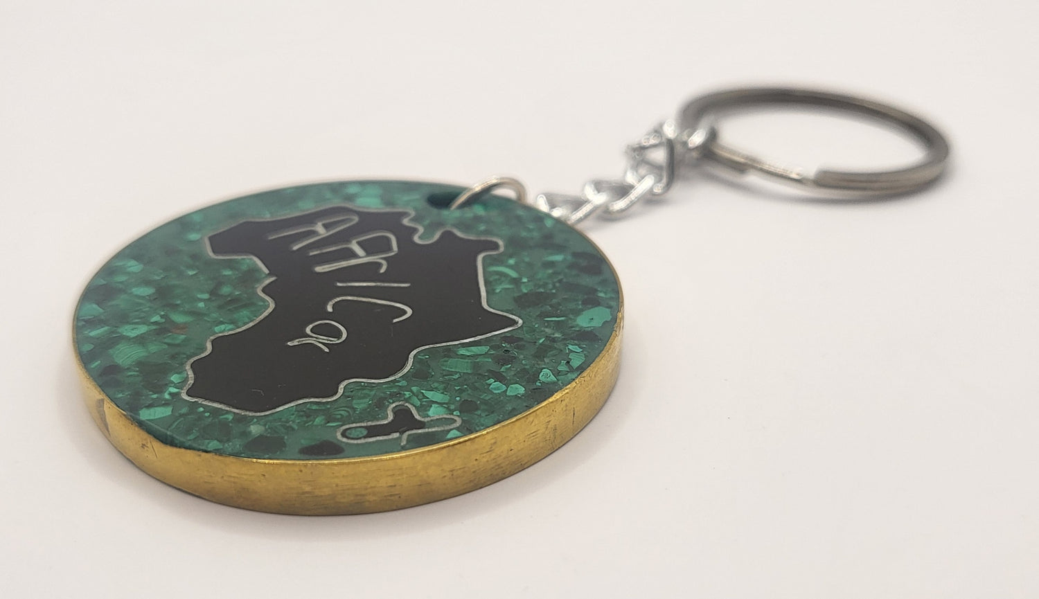 Malachite Africa Country Outline Keychain