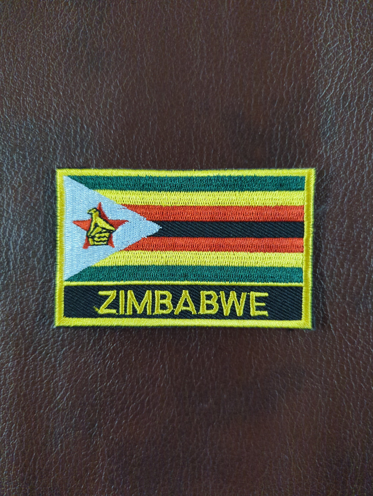National Flag With Country Name Yellow Embroidery Patch 8cm x 5cm