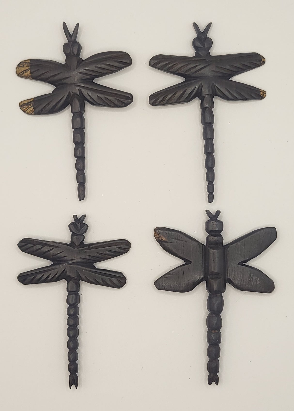 Ebony Hand Carved Dragonflies