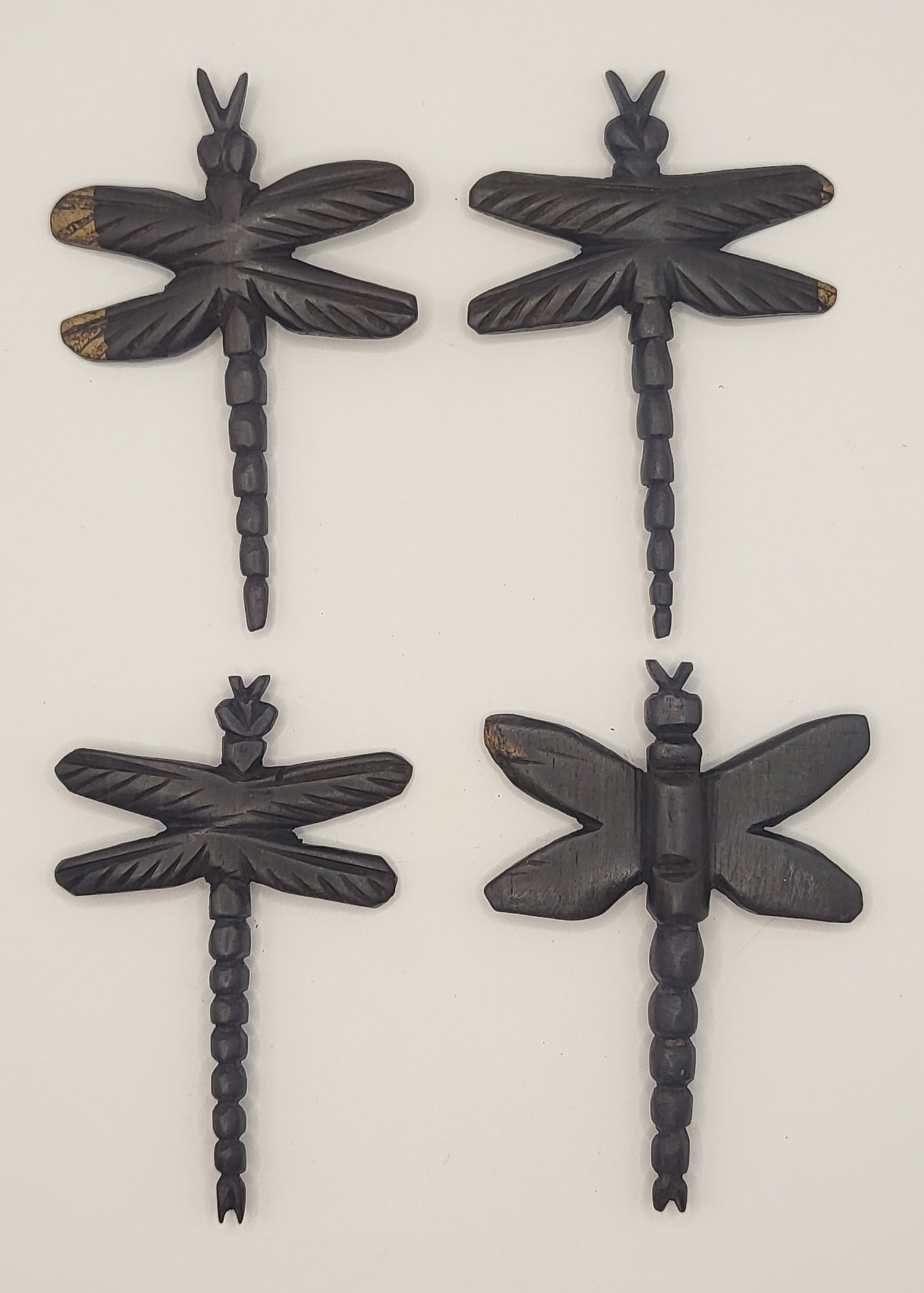 Ebony Hand Carved Dragonflies