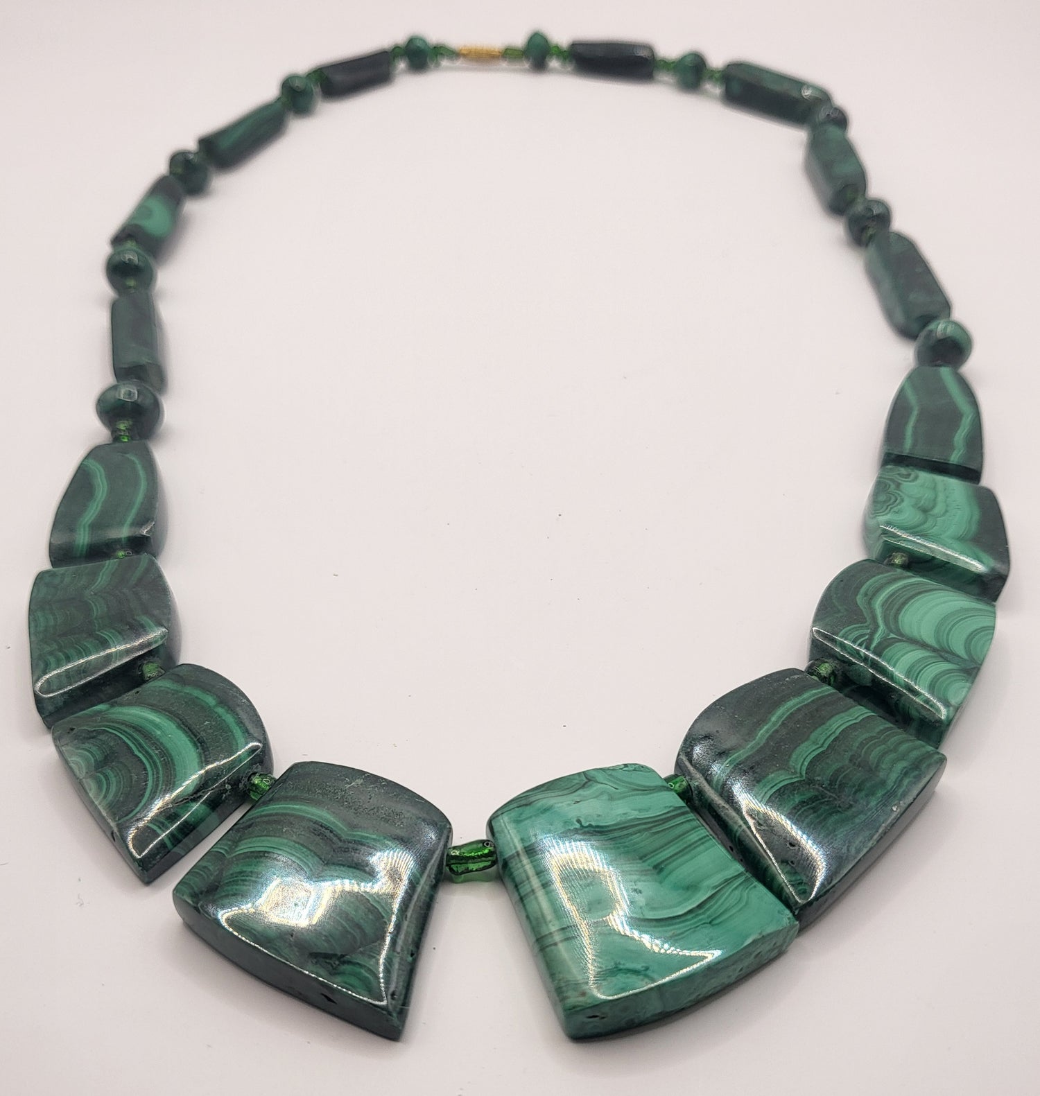 Malachite Diamond Beaded Necklace