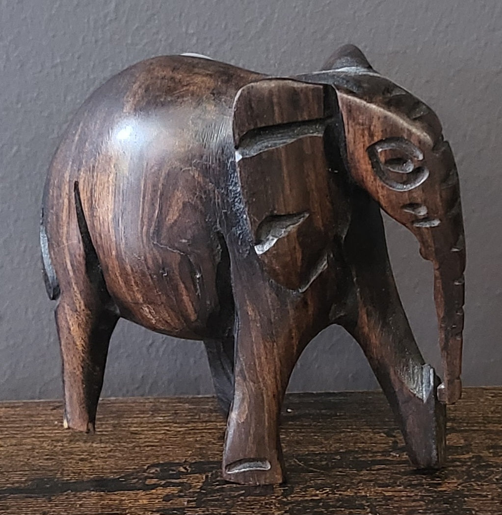 Small Mahogany Standing Elephant