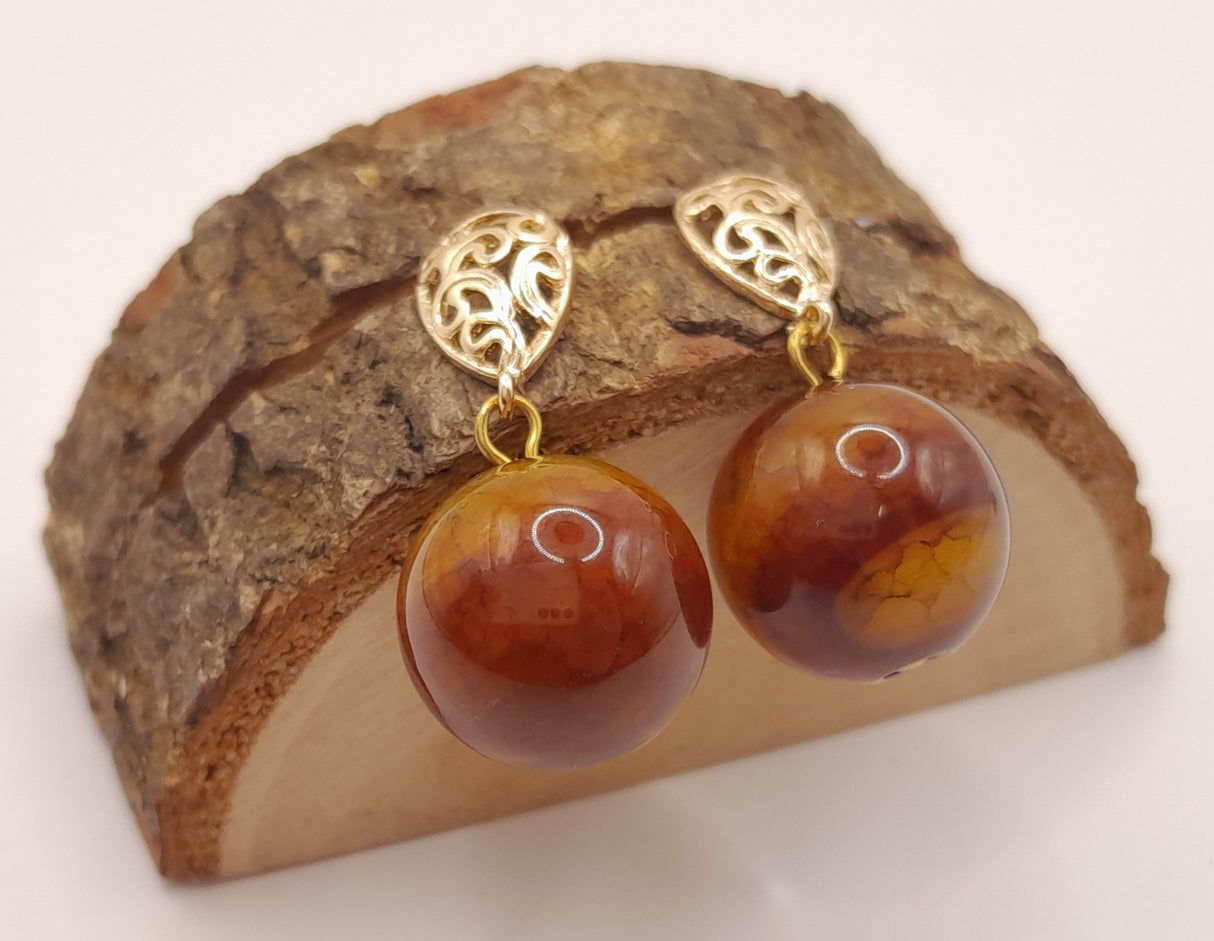 Snake Skin Agate Earrings