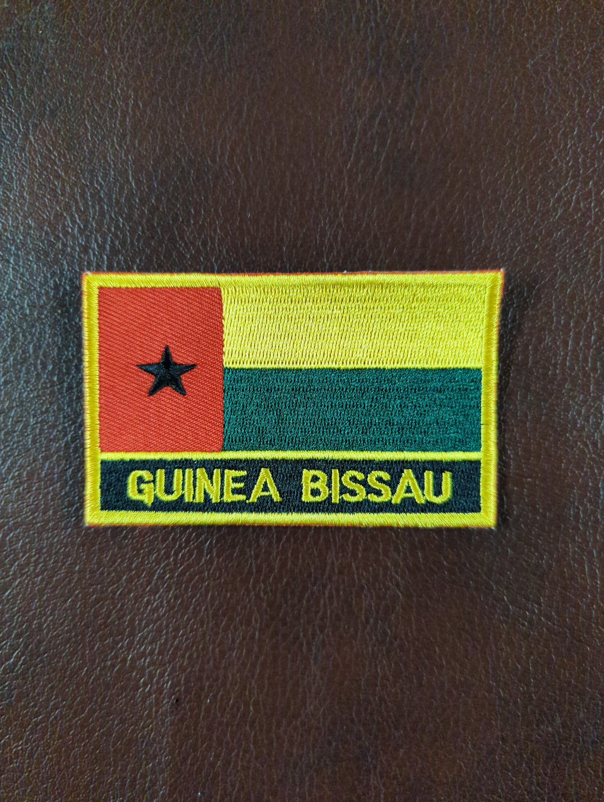 National Flag With Country Name Yellow Embroidery Patch 8cm x 5cm