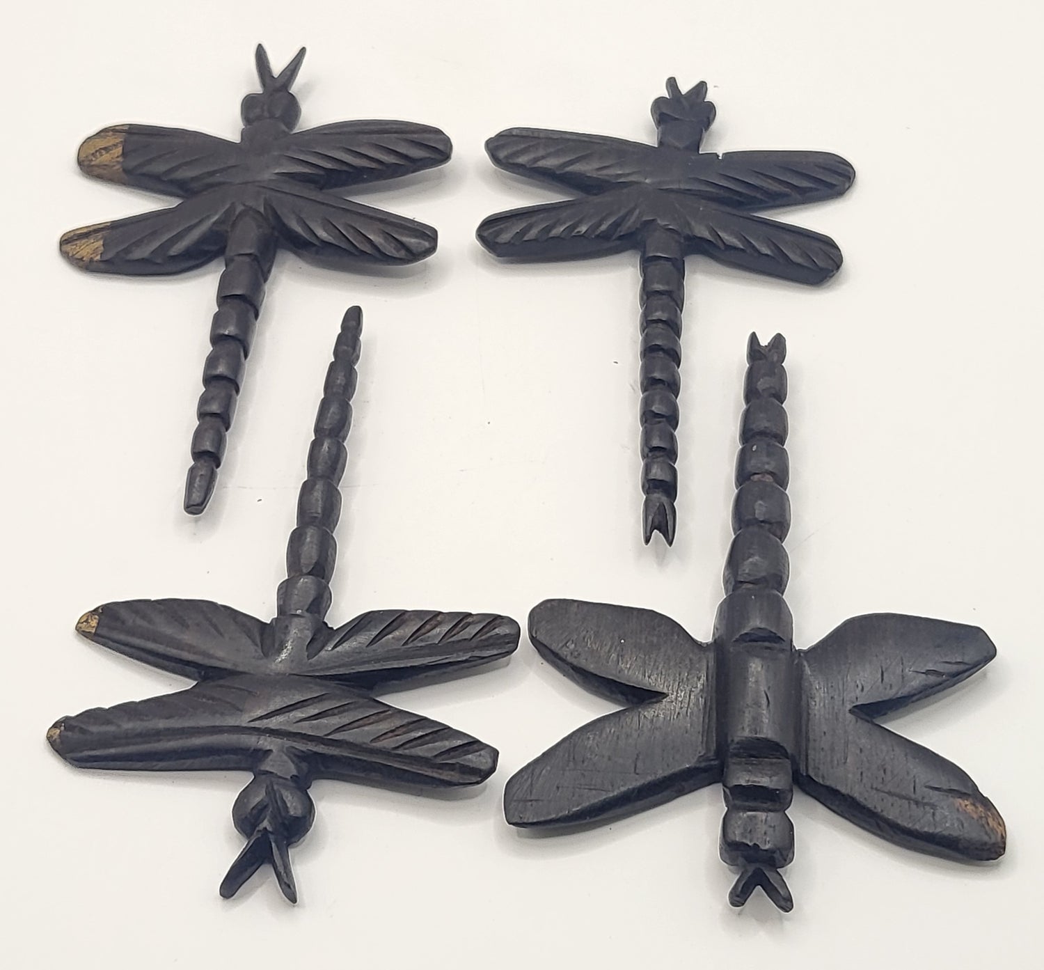 Ebony Hand Carved Dragonflies