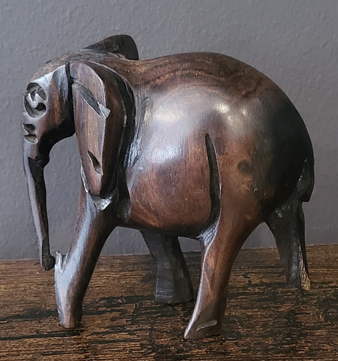 Small Mahogany Standing Elephant
